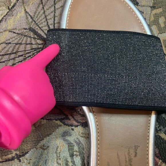 Black and Silver Stretchy American Eagle Sandals - Picture 12 of 13